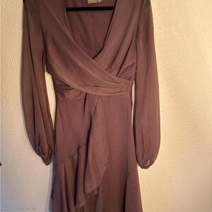 ASOS Long Sleeve Mauve Dress